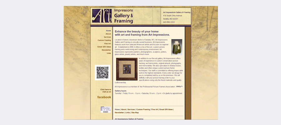 Art Impressions Gallery & Framing website