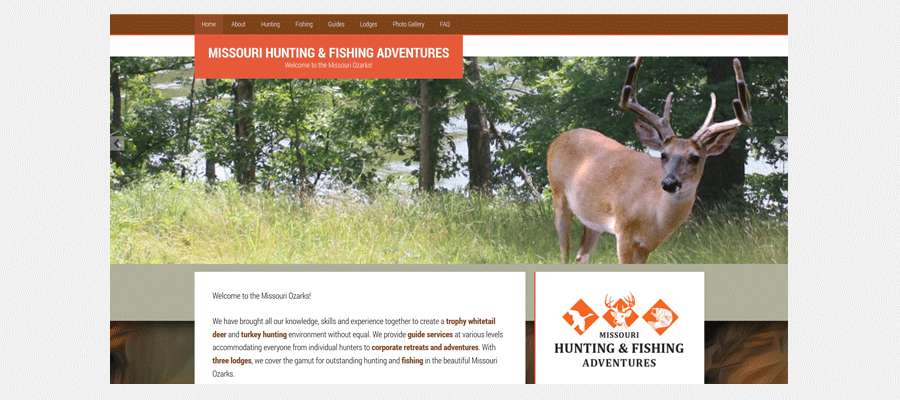 Missouri Hunting & Fishing Adventures - website design by Sullivan Creative
